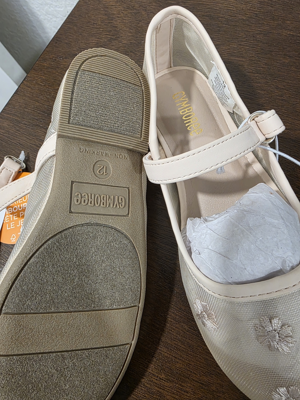 Gymboree Girls' Cream Mary Jane Flats